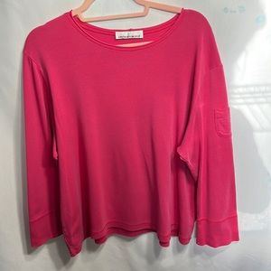 Jones New York Sport long sleeve tee, (L). Pocket on right shoulder, pit-pit 25”